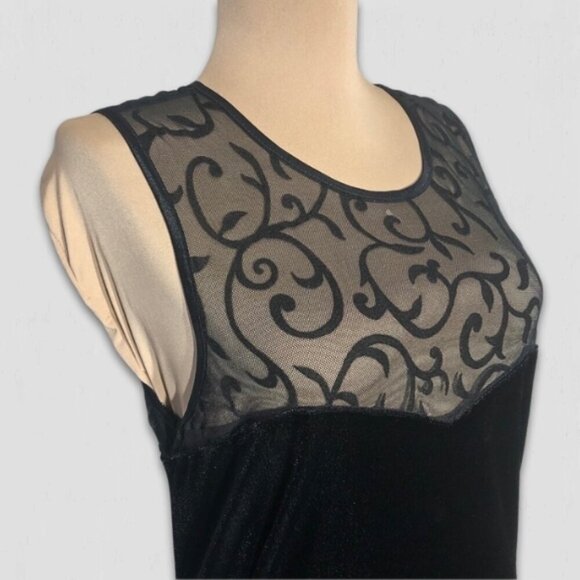 All That Jazz Black Velvet Maxi Dress Large - Picture 4 of 9